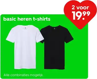 HEMA Basic heren t shirts aanbieding