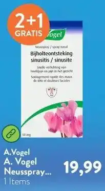 Holland & Barrett A. Vogel Neusspray Bijholteontsteking Sinusitis - 50mg aanbieding