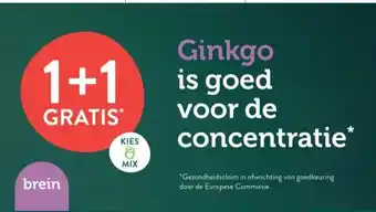 Holland & Barrett 1+1 GRATIS* Ginkgo is goedvoor de concentratie* aanbieding