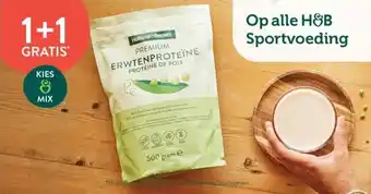 Holland & Barrett 1+1 GRATIS Op alle H&B Sportvoeding aanbieding