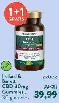 Holland & Barrett CBD 30mg Gummies Natuurlijke Kersensmaak - 30 gummies aanbieding