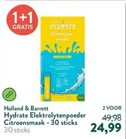 Holland & Barrett Holland & Barrett Hydrate Elektrolytenpoeder Citroensmaak aanbieding