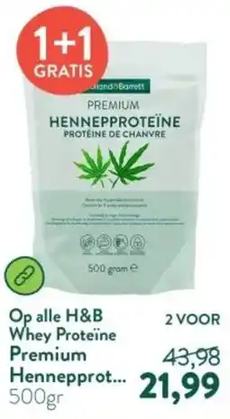 Holland & Barrett Op alle H&B Whey Proteïne Premium Hennepprot aanbieding