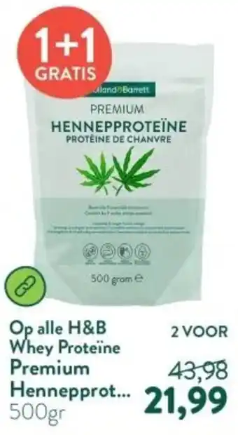 Holland & Barrett Op alle H&B Whey Proteïne Premium Hennepprot aanbieding