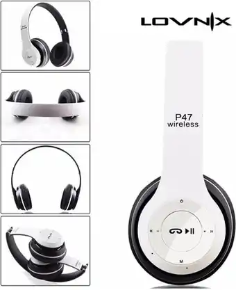 Bol.com Lovnix P47 | Bluetooth koptelefoon | Draadloze headset | Wireless Headphones | Wit aanbieding