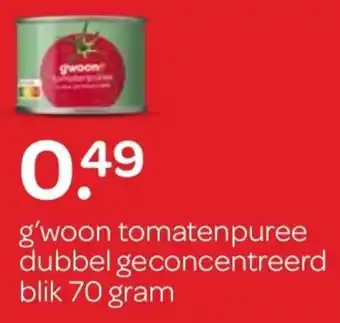 Spar G'woon tomatenpuree dubbel geconcentreerd aanbieding