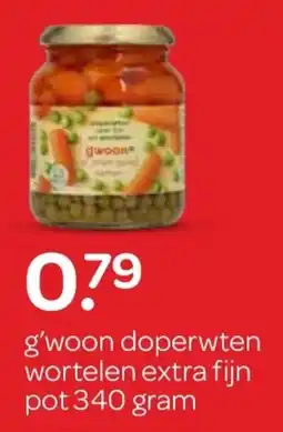 Spar G'woon doperwten wortelen extra fijn aanbieding