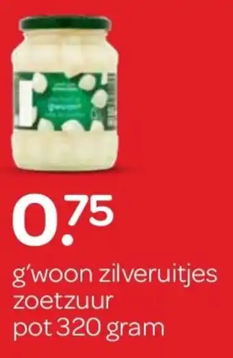 Spar G'woon zilveruitjes zoetzuur aanbieding