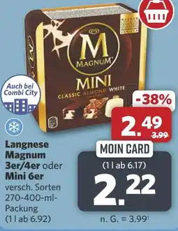 Combi Langnese Magnum 3er/4er oder Mini 6er aanbieding