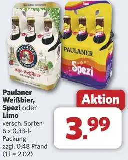 Combi Paulaner Weißbier, Spezi oder Limo aanbieding