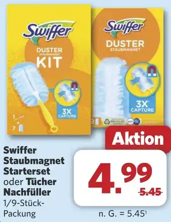 Combi Swiffer Staubmagnet Starterset oder Tücher Nachfüller aanbieding