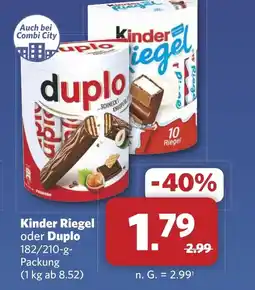 Combi Kinder Riegel oder Duplo aanbieding