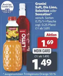 Combi Granini Saft, Die Limo, Selection oder Sensation* aanbieding