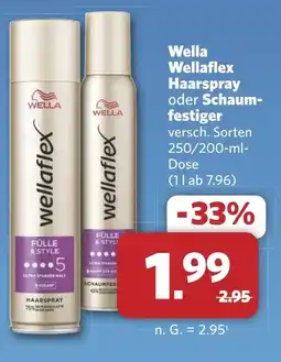 Combi Wella Wellaflex Haarspray oder Schaum- festiger aanbieding