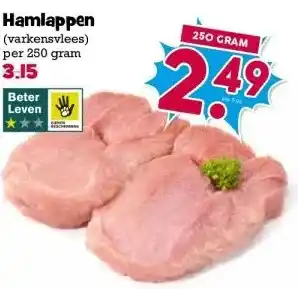 Boon`s Markt Hamlappen (varkensvlees) per 250 gram aanbieding