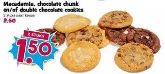 Boon`s Markt Macadamia, chocolate chunk en/of double chocolate cookies aanbieding