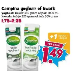 Boon`s Markt Campina yoghurt of kwark yoghurt: aanbieding