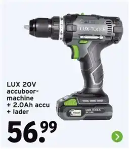 GAMMA LUX 20V accuboormachine + 2.0Ah accu + lader aanbieding