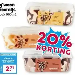 Boon`s Markt g'woon roomijs bak 900 ml. aanbieding