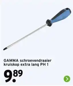 GAMMA GAMMA schroevendraaier kruiskop extra lang PH 1 aanbieding