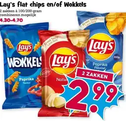 Boon`s Markt Lay's flat chips en/of Wokkels aanbieding