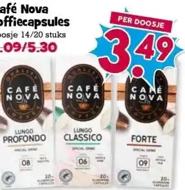 Boon`s Markt Café Nova koffiecapsules doosje 14/20 stuks aanbieding