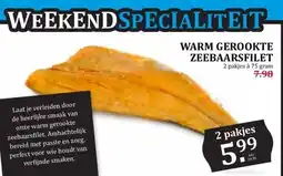 Boon`s Markt WARM GEROOKTE ZEEBAARSFILET aanbieding