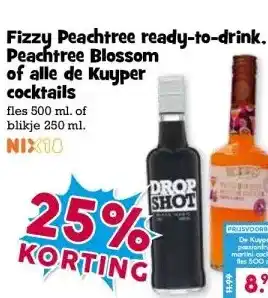 Boon`s Markt Fizzy Peachtree ready-to-drink. Peachtree Blossom of alle de Kuyper cocktails aanbieding