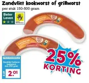 Boon`s Markt Zandvliet kookworst of grillworst aanbieding