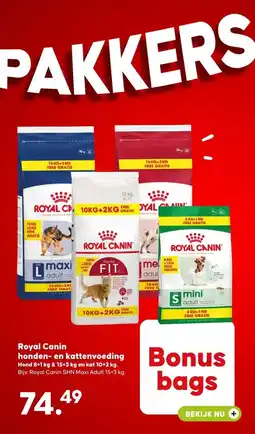 Pets Place Royal Canin honden- en kattenvoeding aanbieding