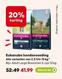 Pets Place Eukanuba hondenvoeding aanbieding