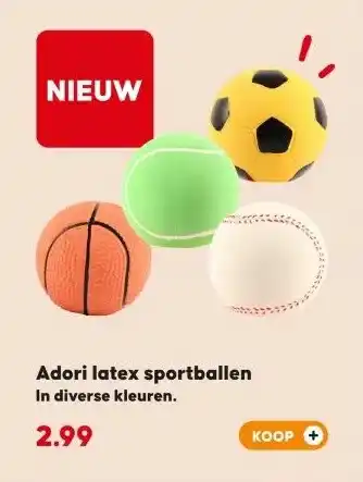 Pets Place Adori latex sportballen aanbieding