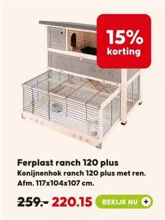 Pets Place Ferplast ranch 120 plus aanbieding