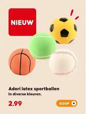 Pets Place Adori latex sportballen aanbieding