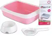 Bol.com SAVIC | Savic Kitten Kattenbak Iriz Startset Roze / Wit aanbieding