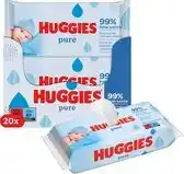 Bol.com Huggies billendoekjes - Pure 99% water - 20 x 56 stuks - 1020 doekjes - voordeelverpakking aanbieding