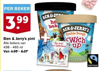 Hoogvliet Ben & Jerry's pint 438-465ml aanbieding