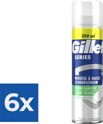 Bol.com Gillette Series Sensitive Scheerschuim Mannen - 250 ml - Voordeelverpakking 6 stuks aanbieding