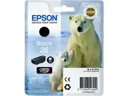 Bol.com Epson 26 (T2611) - Inktcartridge / Foto Zwart aanbieding