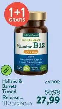 Holland & Barrett Timed Release Vitamine B12 1000mcg - 180 tabletten aanbieding