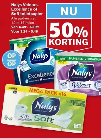 Hoogvliet Nalys Velours, Excellence of Soft toiletpapirt aanbieding