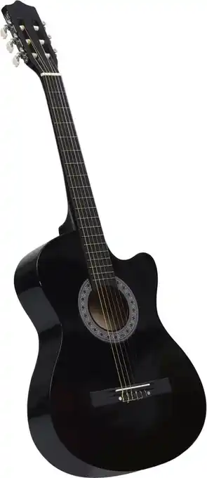 Bol.com vidaXL - Gitaar - cutaway - met - 6 - snaren - western - klassiek - 38 - zwart aanbieding