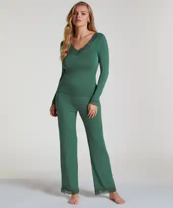 Hunkemoller Hunkemöller Pyjama set Groen aanbieding