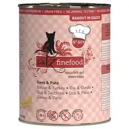 Zooplus 6x 380g catz finefood Ragout No.603 Gans & Pute Katzenfutter nass aanbieding