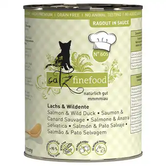 Zooplus 6x 380g catz finefood Ragout No.605 Lachs & Wildente Katzenfutter nass aanbieding