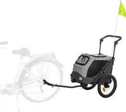 Pets Place Trixie Fietskar Opvouwbaar - Hondenfietskar - Grijs Zwart 58x93x74/114 Cm Tot 15 Kg Small aanbieding