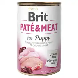 Pets Place Brit Blik Paté & Meat Puppy - Hondenvoer - Kip Kalkoen 400 g aanbieding