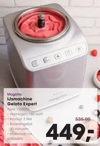 HANOS Magimix IJsmachine Gelato Expert aanbieding