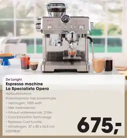 HANOS De'Longhi Espresso machine La Specialista Opera aanbieding