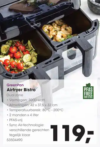 HANOS GreenPan Airfryer Bistro aanbieding